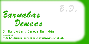 barnabas demecs business card
