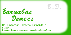 barnabas demecs business card